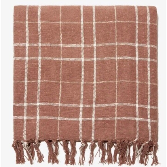 Little Korboose Woven Throw Blanket 100% Cotton, 50x60in, FabFitFun, NEW - Picture 3 of 5